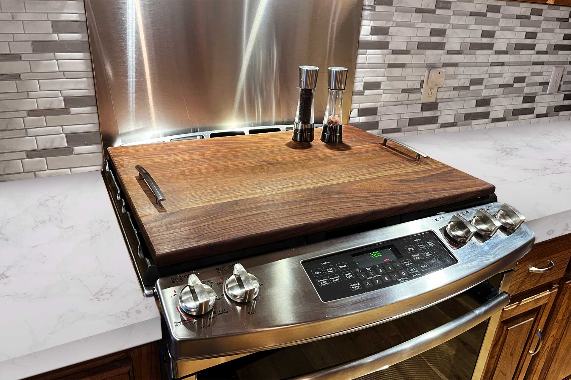 Stove Top Cover Wooden Noodle Board Electric Glass Top Stovetop